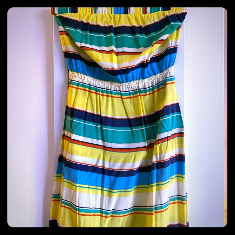 Striped cotton maxi dress